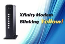 Xfinity modem blinking yellow light